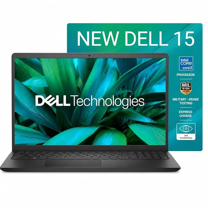 Dell 15 (Previously Inspiron) Laptop, 14th Gen Intel Core i3/Core 3 100U Processor, 16GB DDR4, 512 SSD, Intel UHD Graphics, 15.6" FHD 120Hz IPS AG 250 nit Display, Win 11 + Office 2024, Black, 1.63Kg